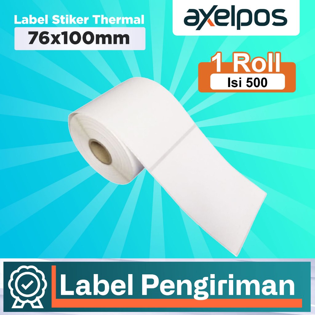 Jual Axelpos Kertas Label Stiker Thermal Resi 76x100mm Isi 100 Lembar ...