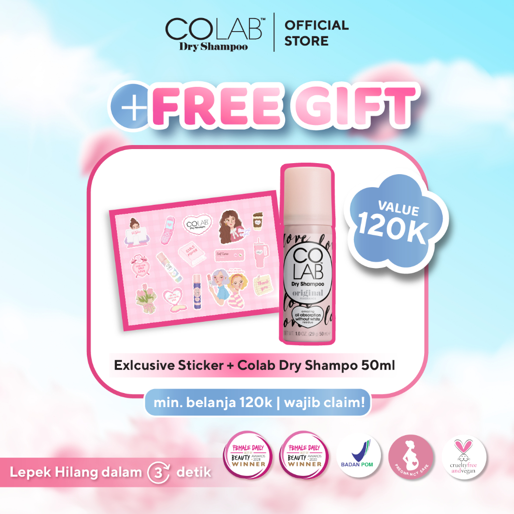 Jual [FREE GIFT] COLAB Travel Size 50ml + Exclusive Sticker Feminine ...
