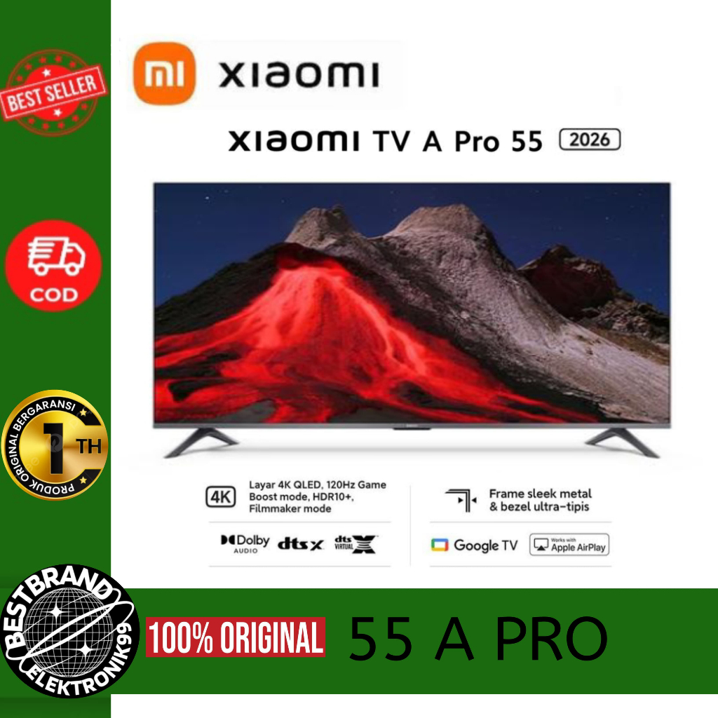 Jual XIAOMI 55 A PRO 2026 QLED TV 55 INCH GOOGLE TV UHD 4K DOLBY AUDIO ...