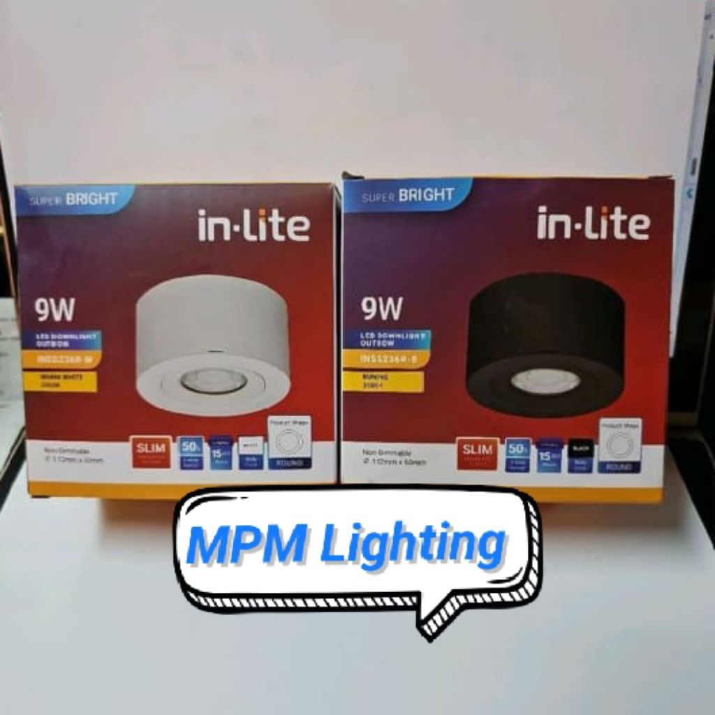 Jual INLITE LED Spotlight COB 5w 7w 9w 3000K Outbow/ Lampu Downlight ...
