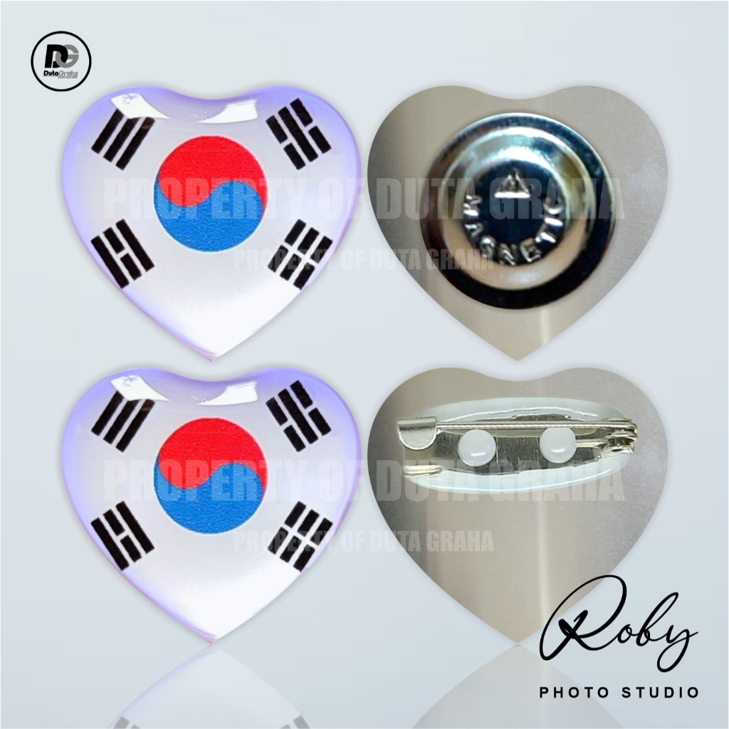 Jual [PIN RESIN] BENDERA KOREA SELATAN LOVE MAGNET PENITI Pin Bros ...
