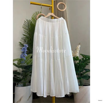 Moodis Bianca Skirt Rok Plisket Maxi Panjang