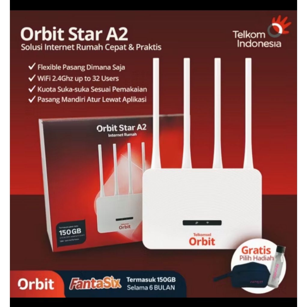 Jual Modem wifi Orbit Star A2 from advan 4 antena 4G bonus kuota 150gb ...