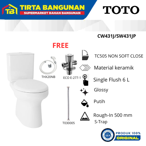 Jual TOTO CW431J / SW431JP TC505 CLOSET / KLOSET / TOILET/ WC DUDUK ...