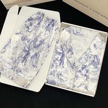 YKL Baju Tidur Wanita Satin Adem Lembut Piyama Setelan Set Cewek Celana Pendek