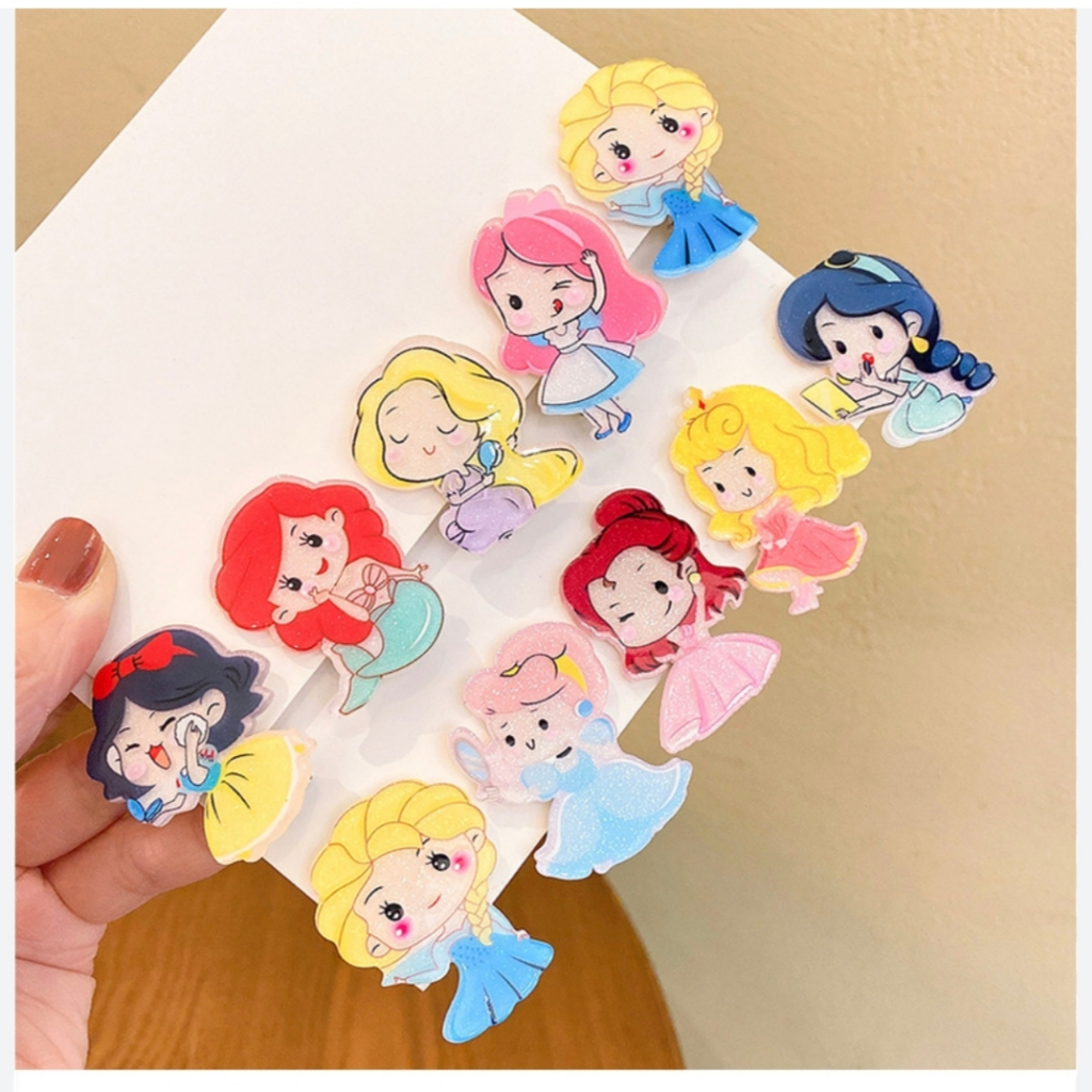 Jual [5pcs Set] Jepit Rambut Princess Cinderellla Elsa Frozen Rapunzel ...