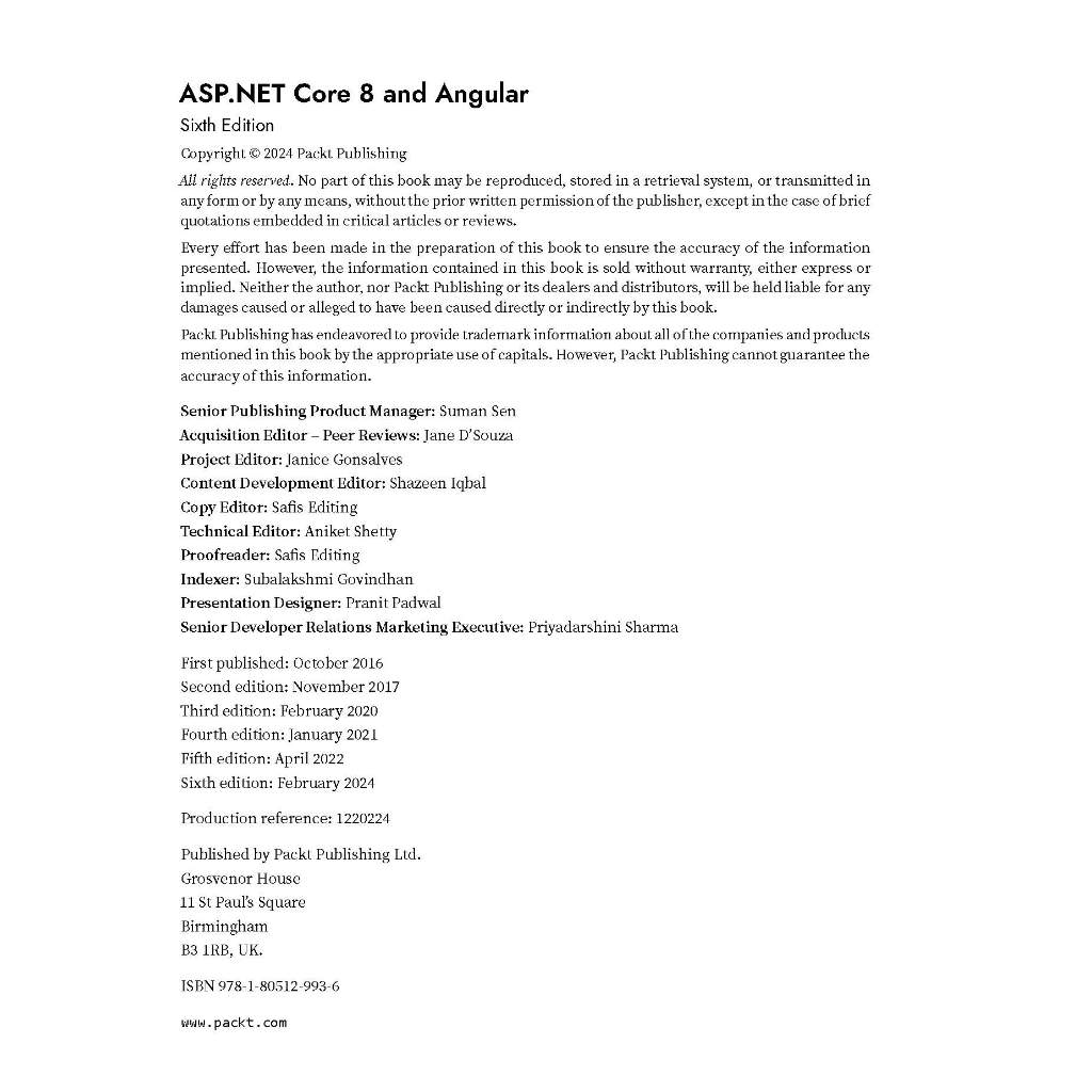 Jual ASP.NET CORE 8 AND ANGULAR : Full-stack web development with ASP ...