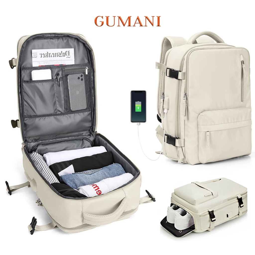 Gumani Tas Ransel Traveling Wanita/pria Multifungsi Kapasitas Besar Dengan Ruang - foto 1