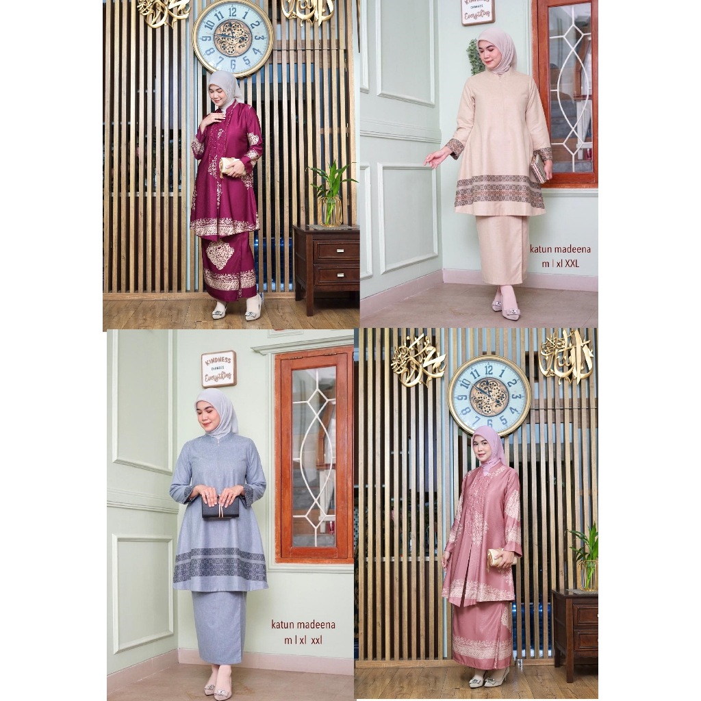 Jual setrok stelan rok baju kurung melayu katun premium by Kamari ...