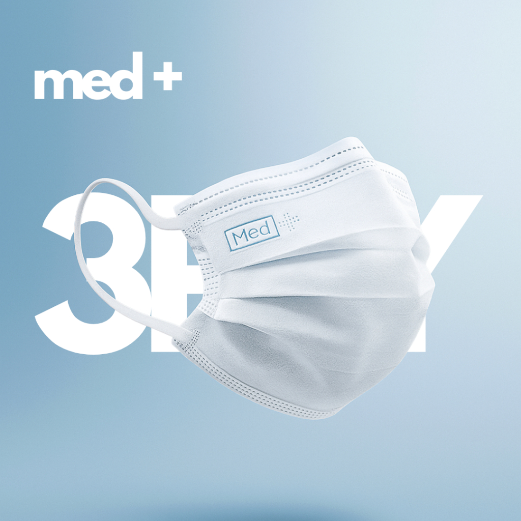Jual MASKER MED+ PUTIH DAILY MEDICAL 3ply DISPOSABLE FACE MASK WARNA ...