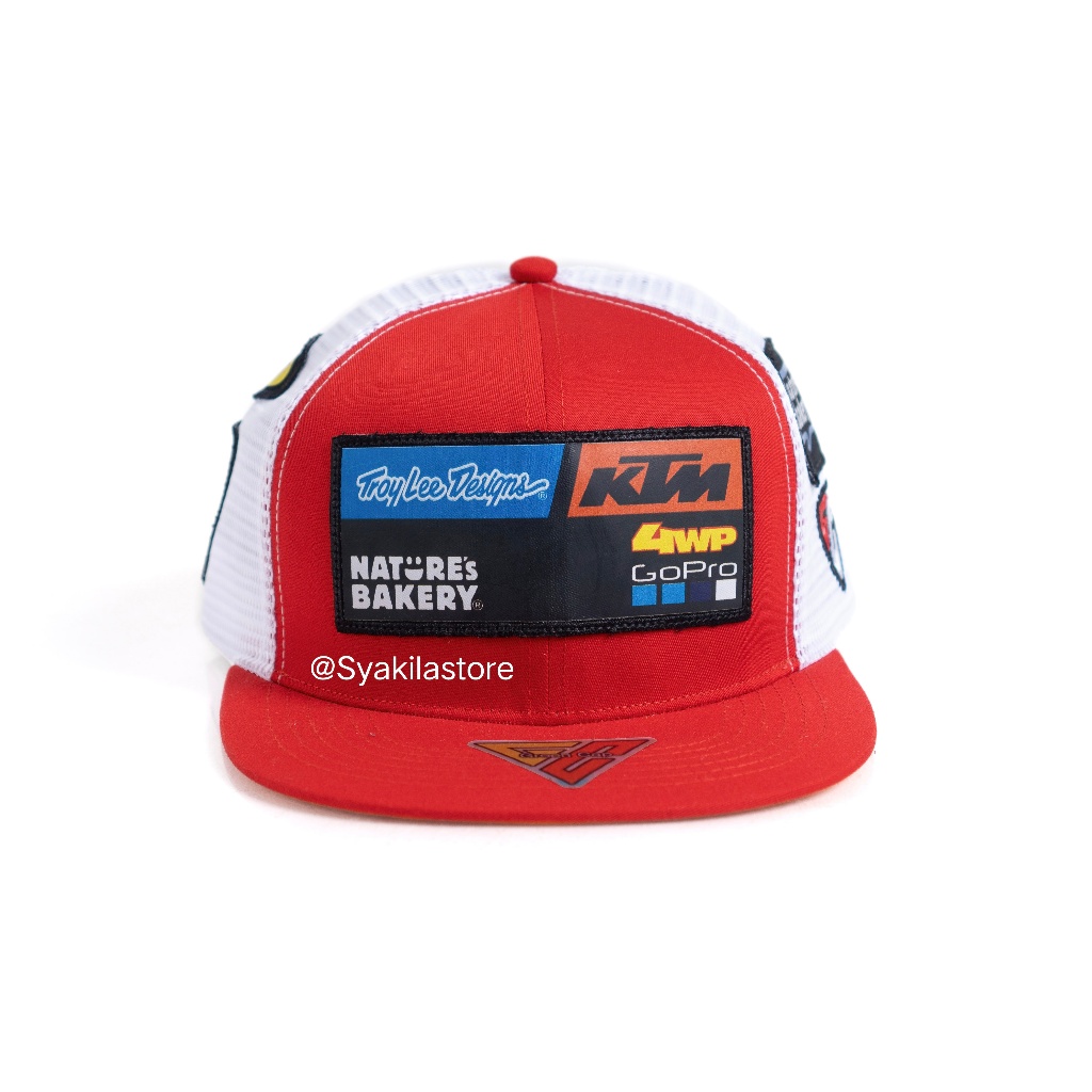 Jual Topi Motor KTM Balap Racing Warna Kombinasi Pet Datar Premium 100% ...