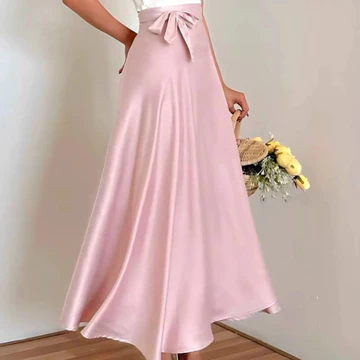 Rok Flare Wanita Rok Lilit Tali Kondangan Wisuda Bawahan Satin Valvet Instan