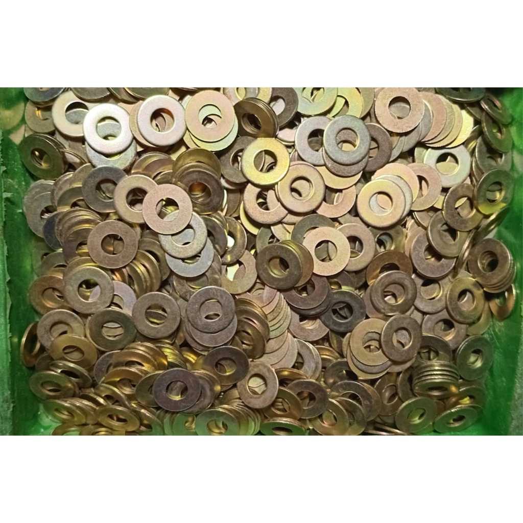 Jual ring m10, isi 50, washer 10mm, kuning, kunci ring 14, ring besi ...