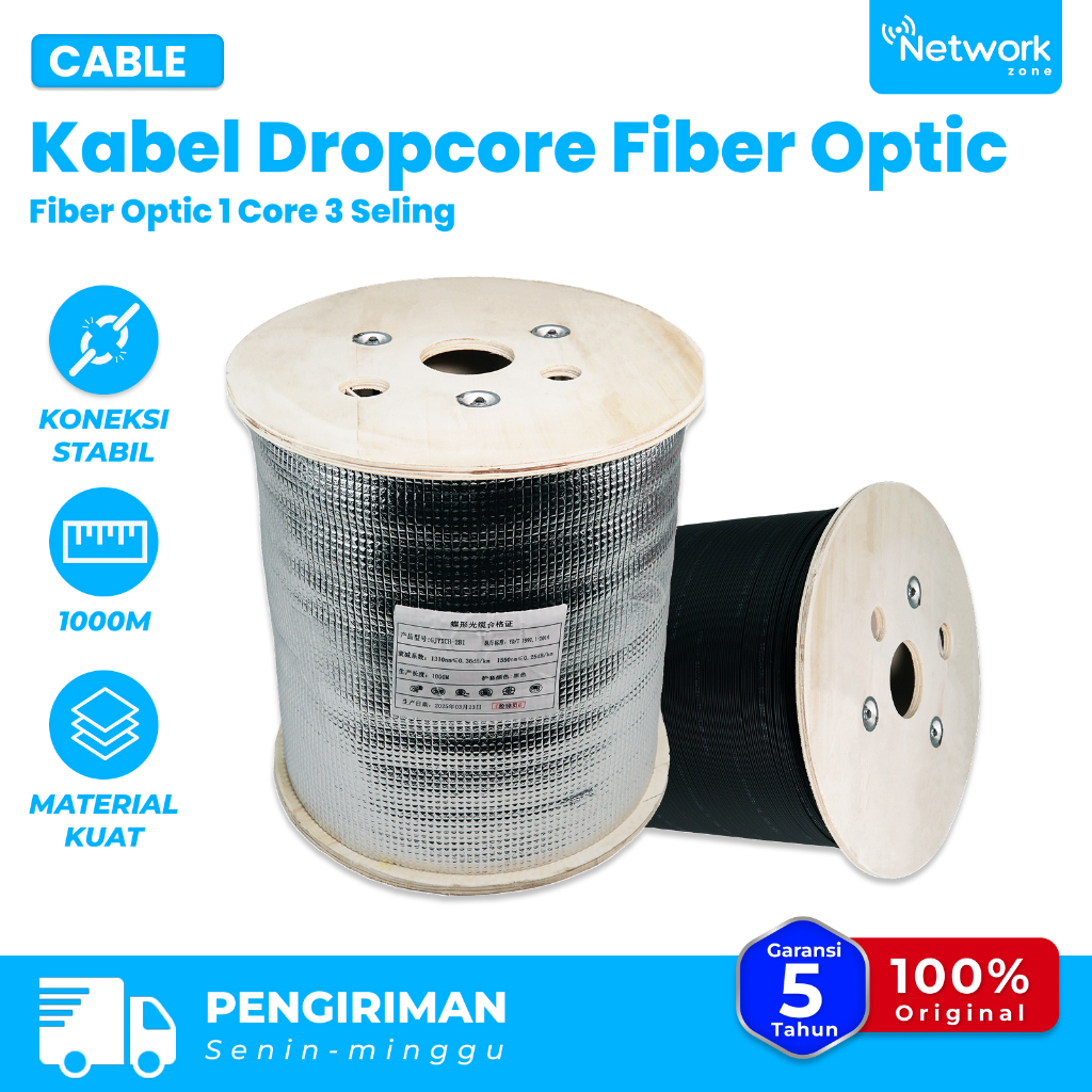 Jual Kabel Dropcore Fiber Optic (FTTH) 1 Core 3 Seling 1000M | Shopee ...