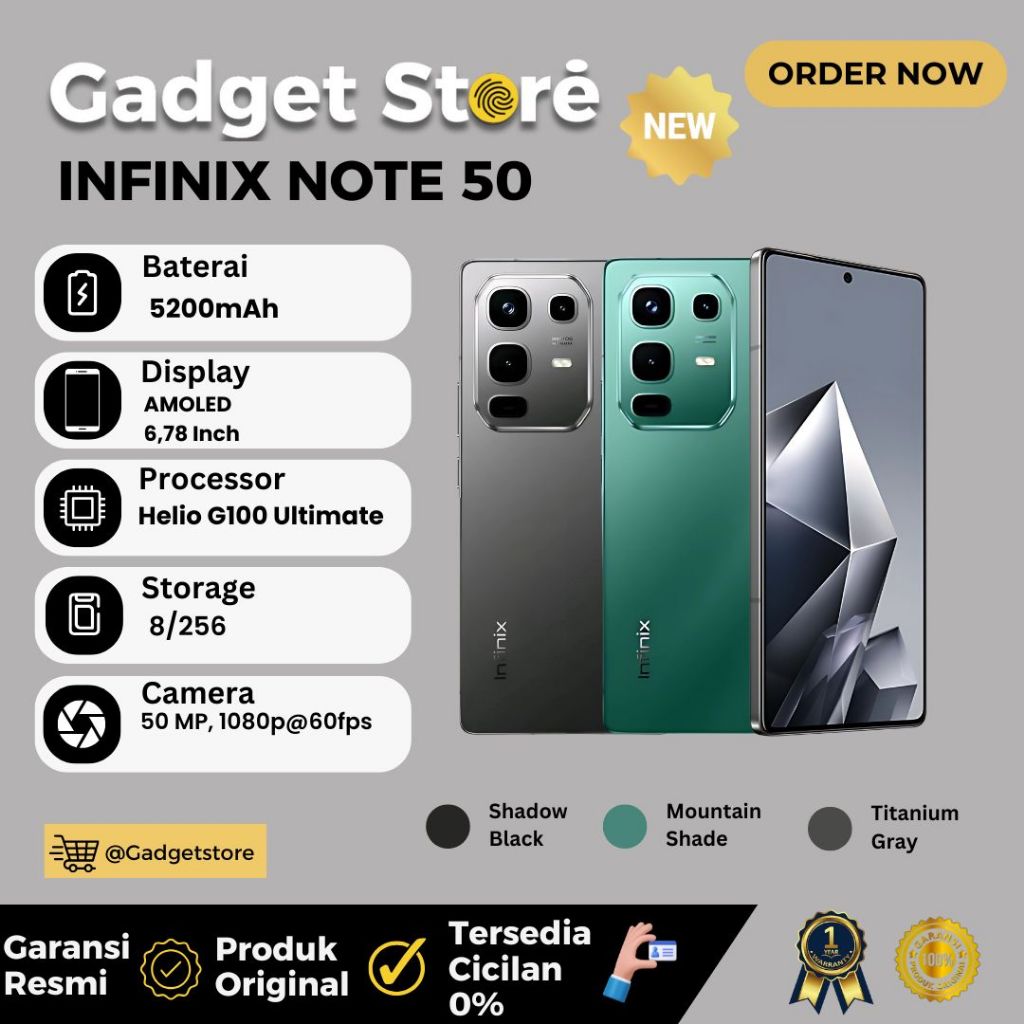 Jual INFINIX NOTE 50 [RAM 8 Rom 256] GARANSI RESMI | Shopee Indonesia