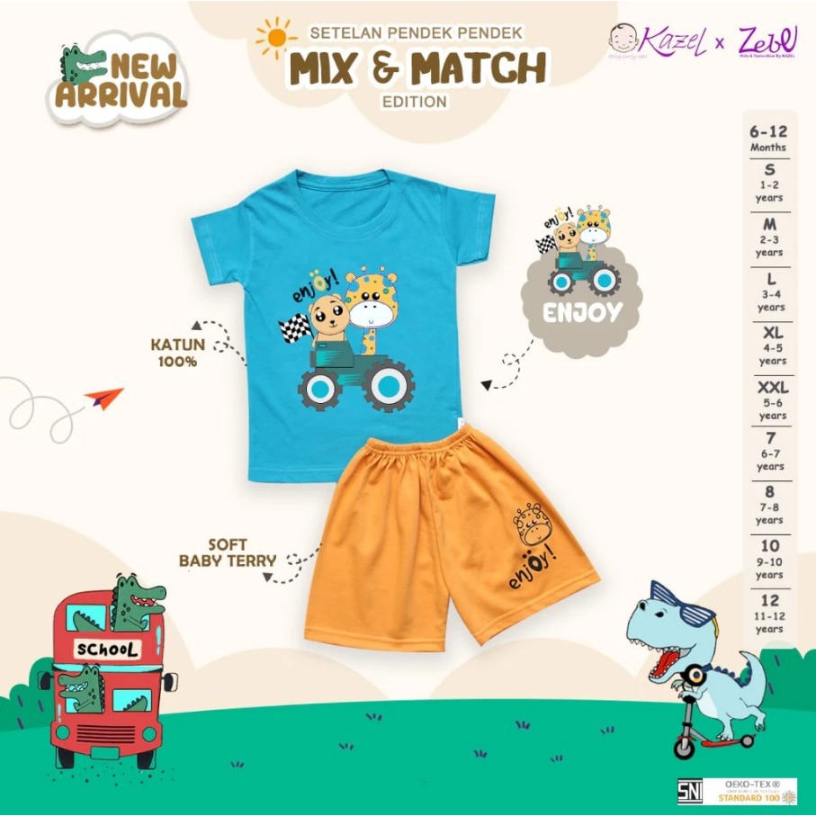 Jual Kazel 6 Bulan - 12 Tahun Daily Set Boy / Setelan Pendek