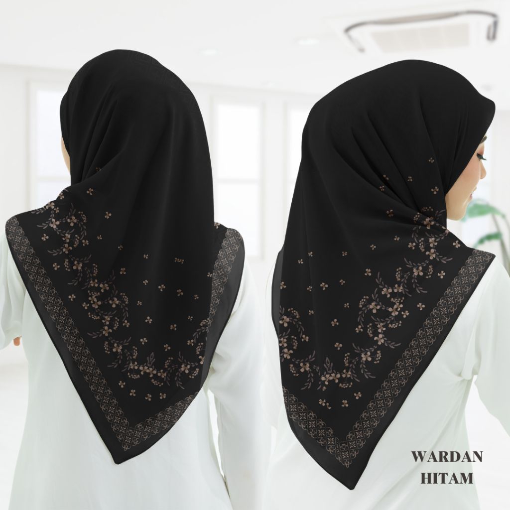 Shof4 Fashion - Hijab Segi Empat Voal Motif Laser Cut Series Wardan - foto 1
