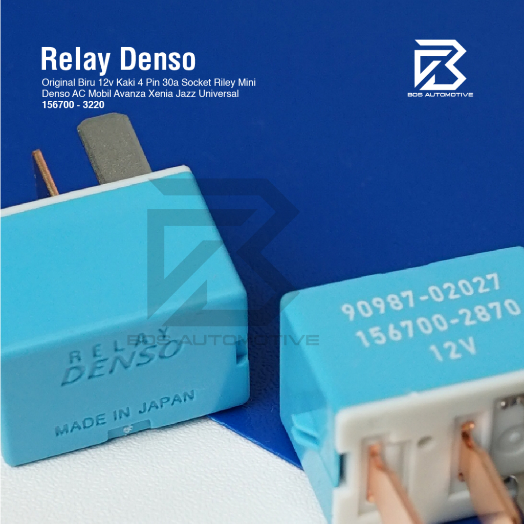Jual Relay DENSO Original Biru 12v Kaki 4 Pin 30a Socket Riley Mini ...