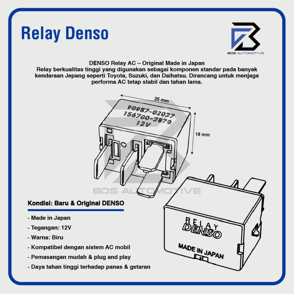 Jual Relay DENSO Original Biru 12v Kaki 4 Pin 30a Socket Riley Mini ...