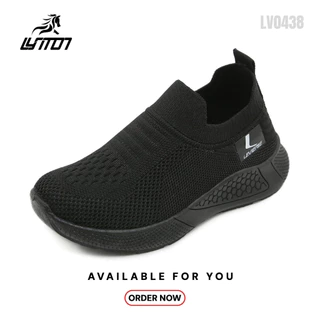 LYT Shotaro SIZE 25-40 LV0438 Sepatu Sneakers Hitam Tanpa Tali Anak Dan Wanita Slip On Anak Dan Wanita