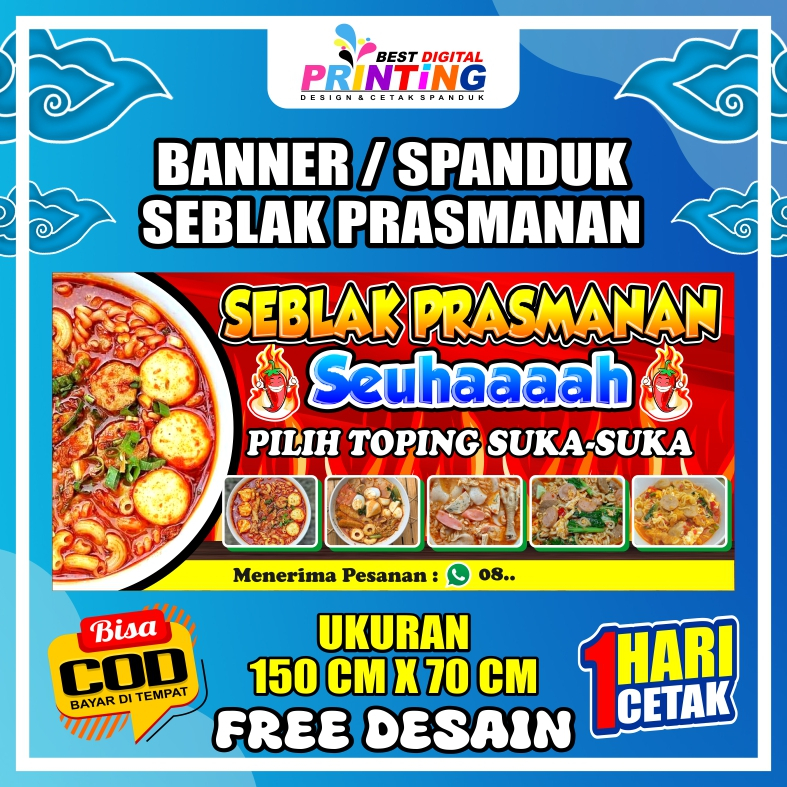 Jual BANNER/SPANDUK SEBLAK PRASMANAN (BISA CUSTOM) UKURAN 150X70 CM ...