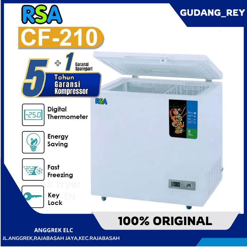 Jual FREEZER BOX RSA CF-210 (210 liter) GARANSI RESMI | Shopee Indonesia