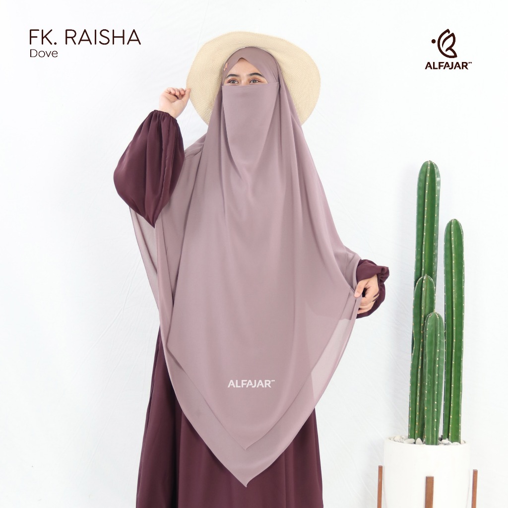 Alfajar Frenchkhimar Ceruty Jumbo RAISHA Dua Layer Free Cadar Tali Model Runcing Dan Oval