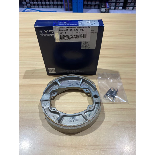 YSP Kampas Rem KOTAK Belakang Tromol Vario 110 KZL / Vario Fi 125 150 / Kampas Rem Belakang Tromol + Spring Beat / Scoopy / Spacy / Mega Pro New Tiger Verza / Asli
