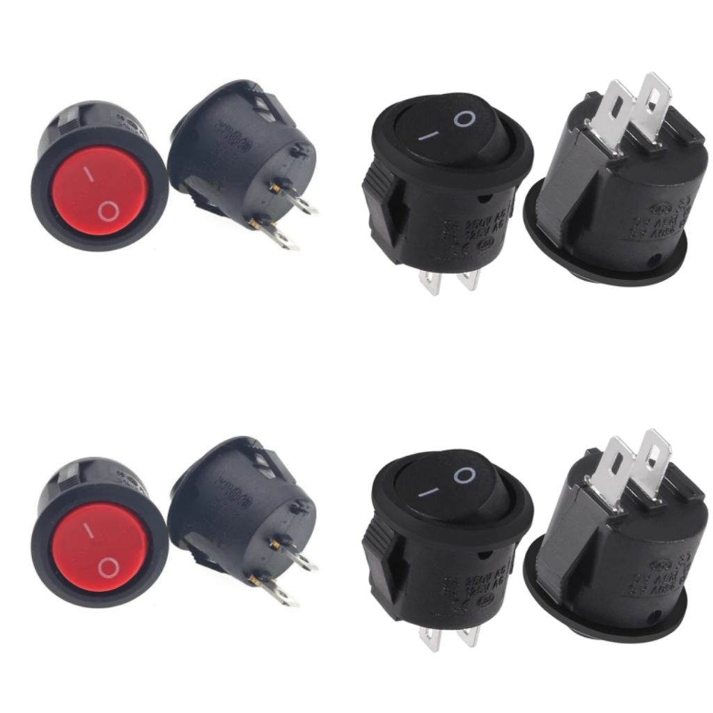 Jual Saklar ON OFF Bulat 2 Pin Switch Rocker 6A 250V 10A 125V | Shopee ...