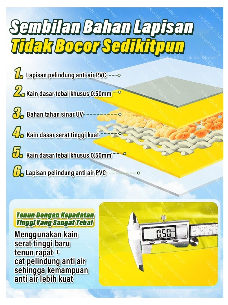 Jual Kain teknologi baru PVC Kuning KUAT DAN ANTI BOCOR terpal tenda ...