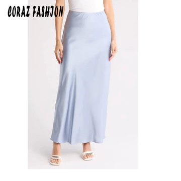 Rok Satin Silk Premium Maxi A Line Satin Skirt Rok Satin Duyung Size S XXXL 3XL Premium