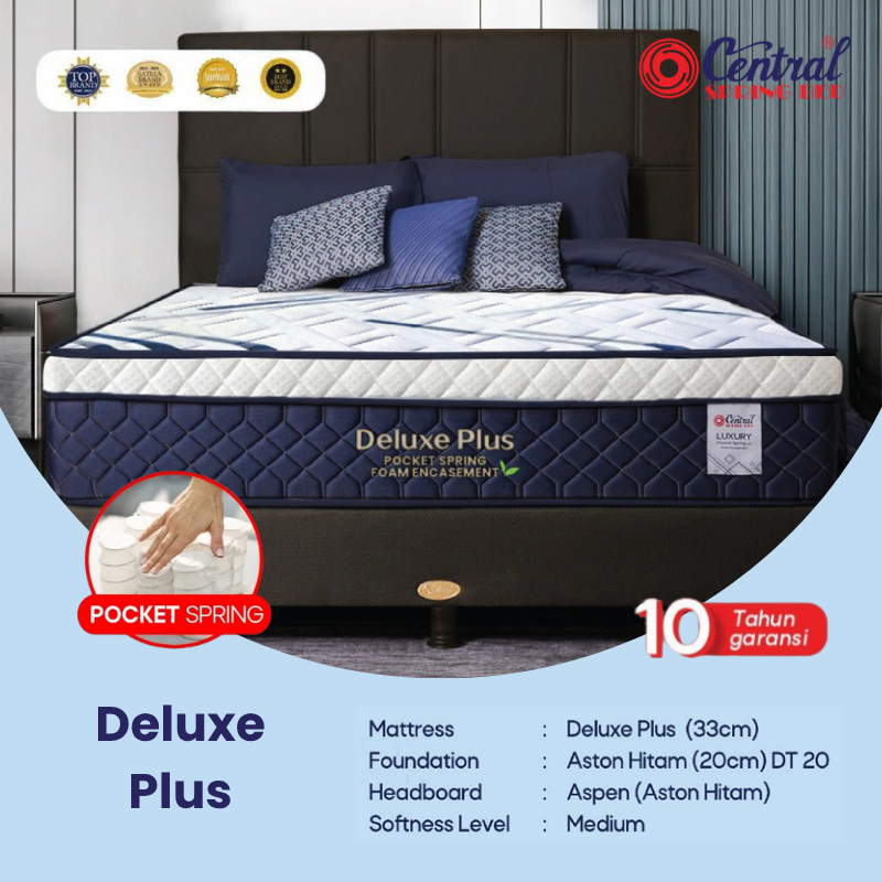 Jual Central Springbed Deluxe Plus (New) Pocket Spring 90/100 - Main Image