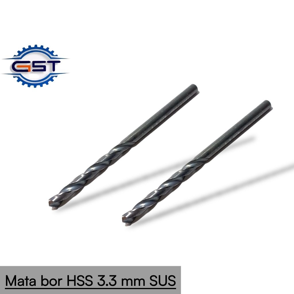 Jual mata bor 3.3 SUS Drill 3.3 mm bor besi 3.3mm drill bit HSS second ...