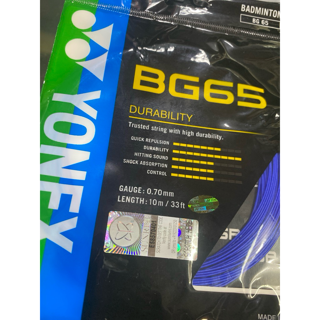 Jual senar snar tali raket bulu tangkis bulutangkis badminton bg65 bg ...