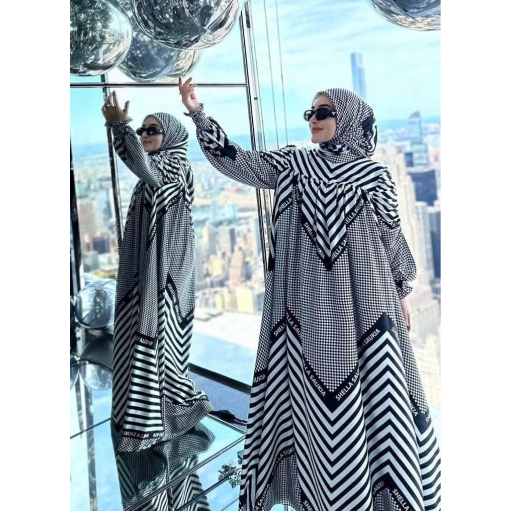 Jual SHELLASAUKIA DRESS Terbaru Newyork Mewah TILE SET HIJAB RAYA ORI ...