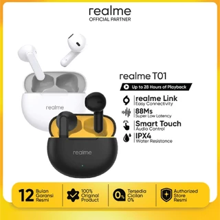 realme Buds T01 (13mm Dynamic Drive | Google Find Devices™ | IPX4 Tahan Percikan Air | Bluetooth 5.4)