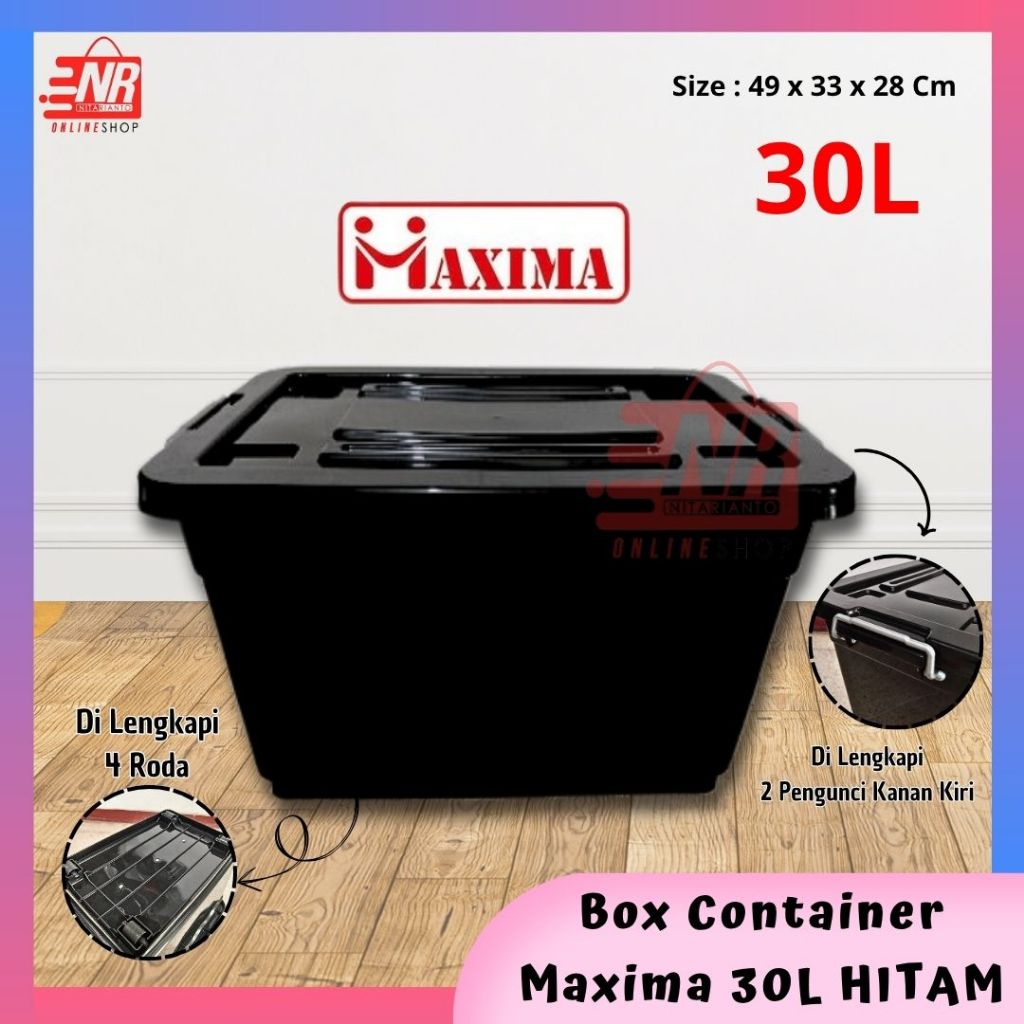 Jual Box Container Maxima 30L Plus Roda - Box Plastik Jumbo - Box ...