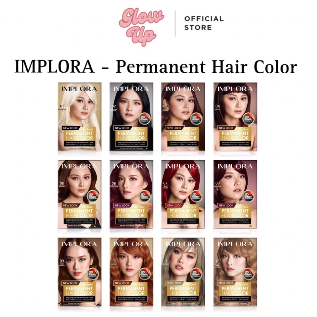 Jual IMPLORA PERMANENT HAIR COLOR Cat Rambut Permanen Natural Color ...