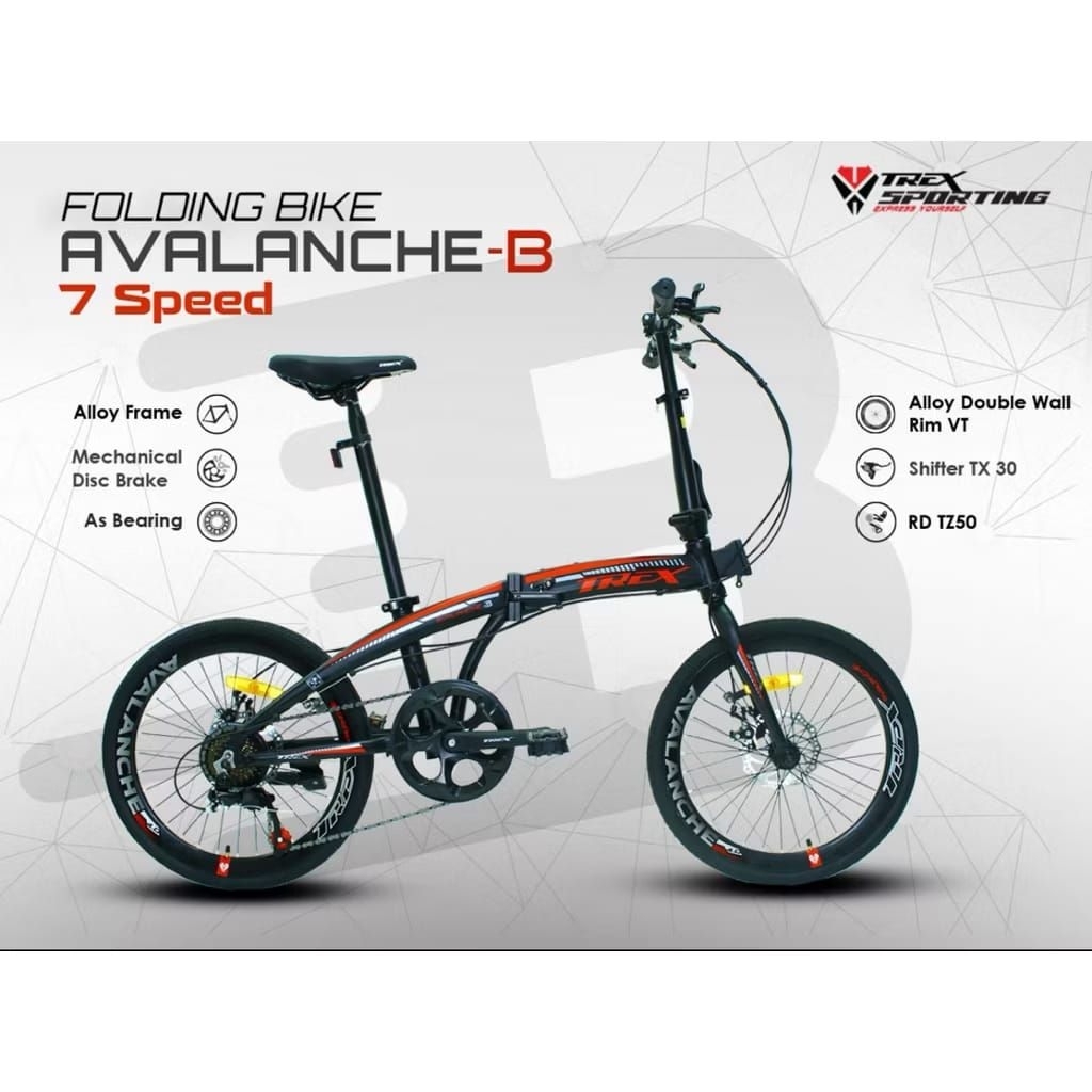 Sepeda Lipat 20 Trex Avalanche B 7Sp Aloy Cakram