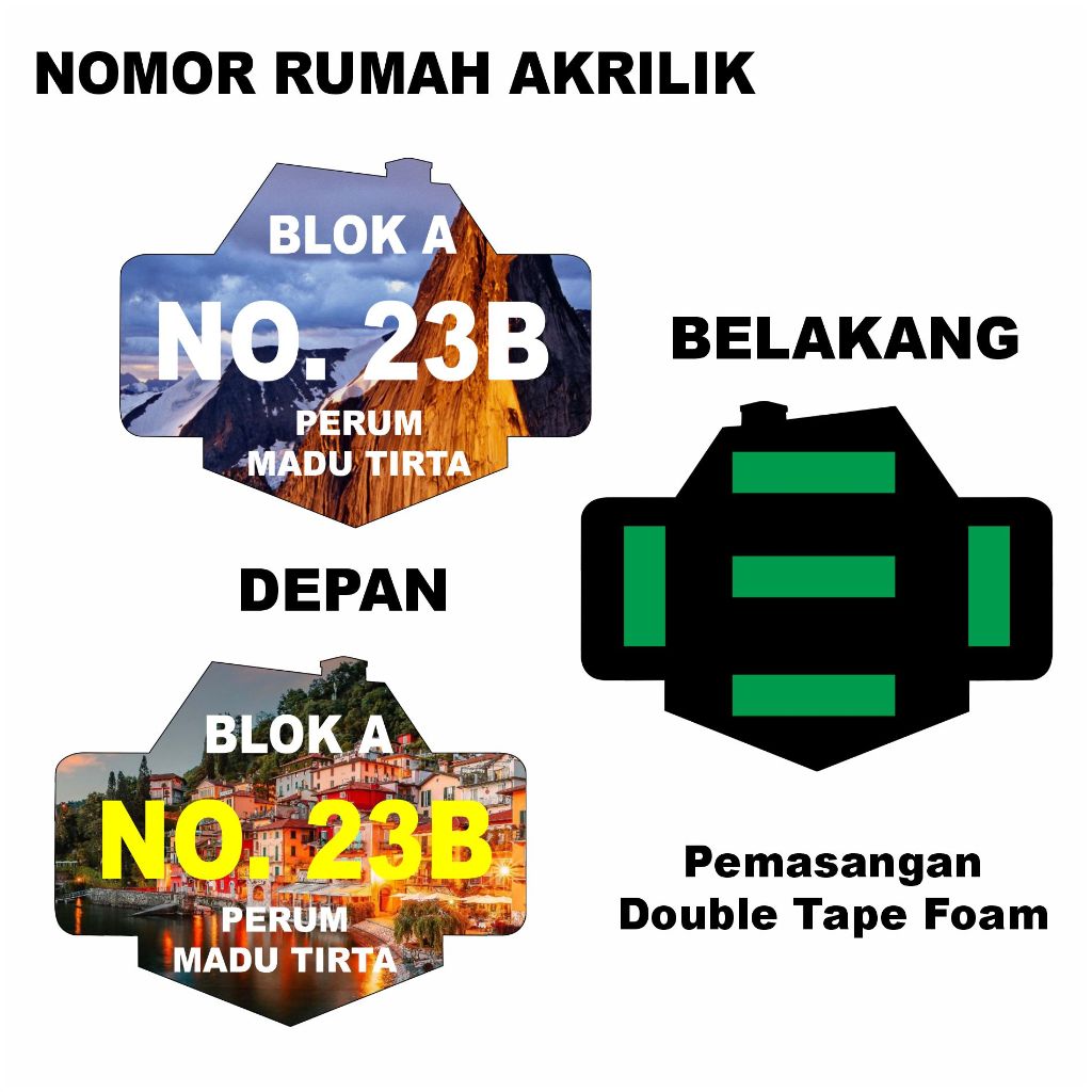 Jual Papan Nomor Rumah Akrilik Custom Nama Jalan Blok RT RW | Shopee ...