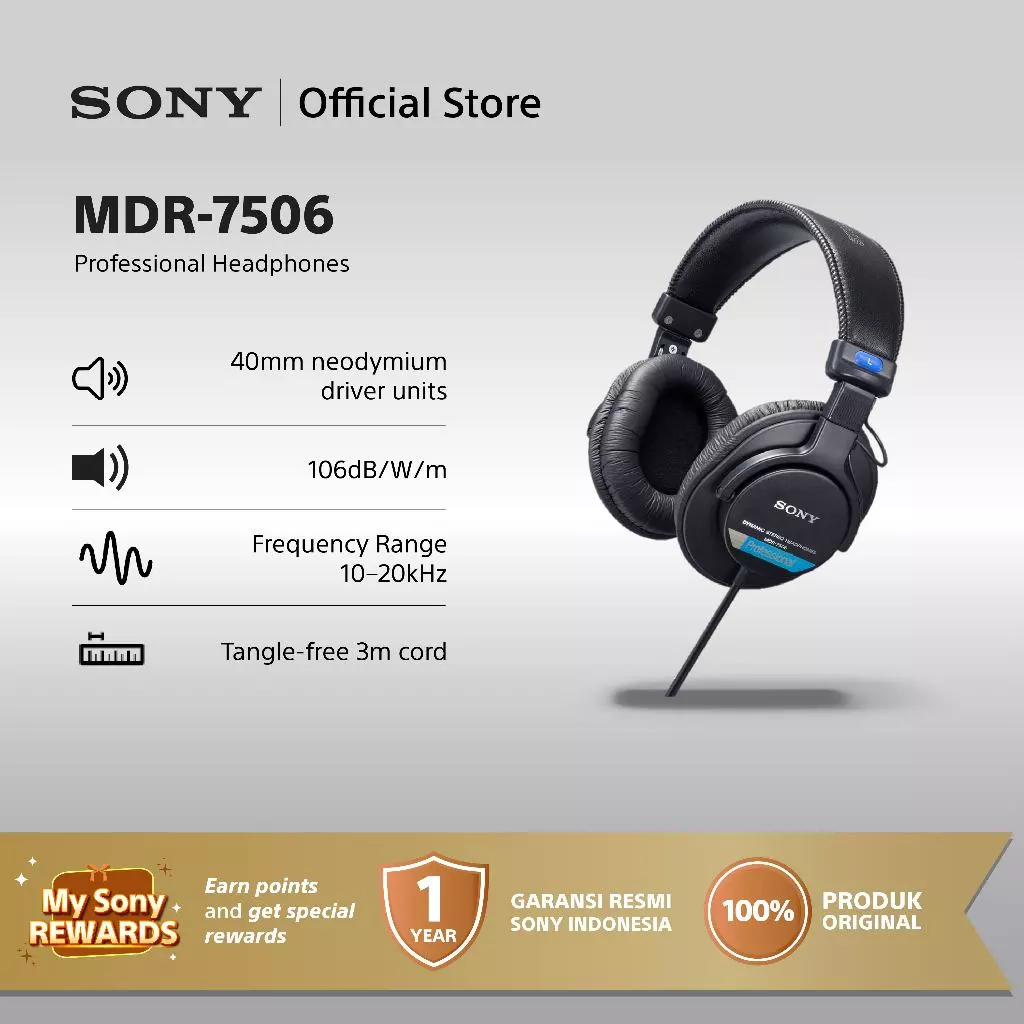 Sony MDR-7506 Professional Headphones Original - Black