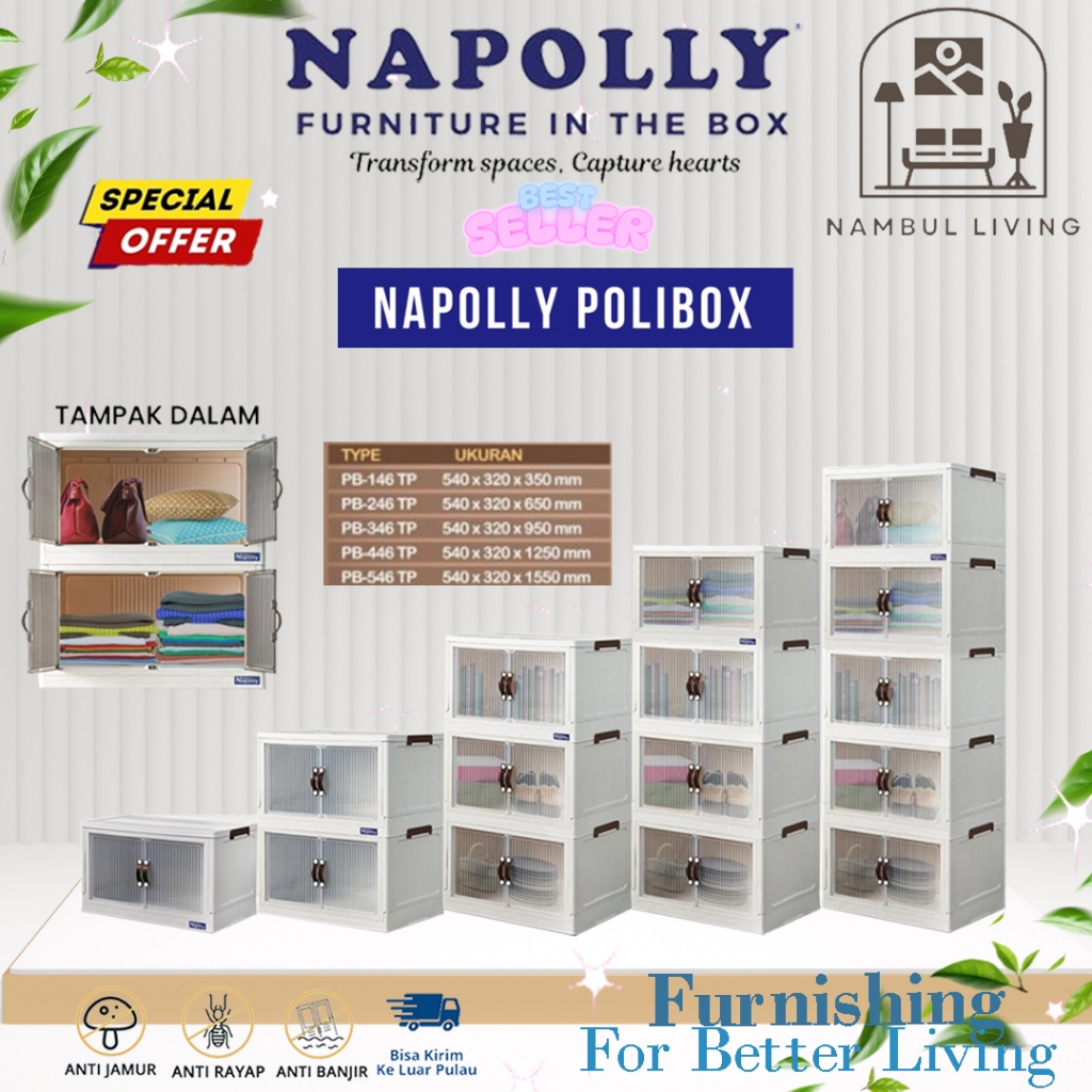 Jual Napolly Container Box Lipat Rak Lemari Susun Plastik Pakaian Baju ...