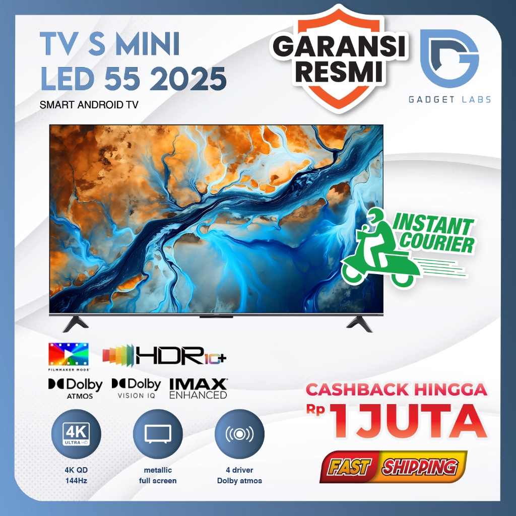 Jual Xiaomi Mi TV S Mini LED 55" Inch 2025 4K UHD Google TV Dolby Smart ...