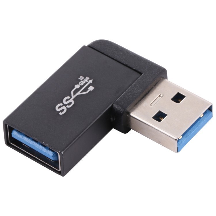 Jual 90 DEGREE L SHAPE USB FEMALE TO USB MALE ADAPTER BLACK | Shopee ...