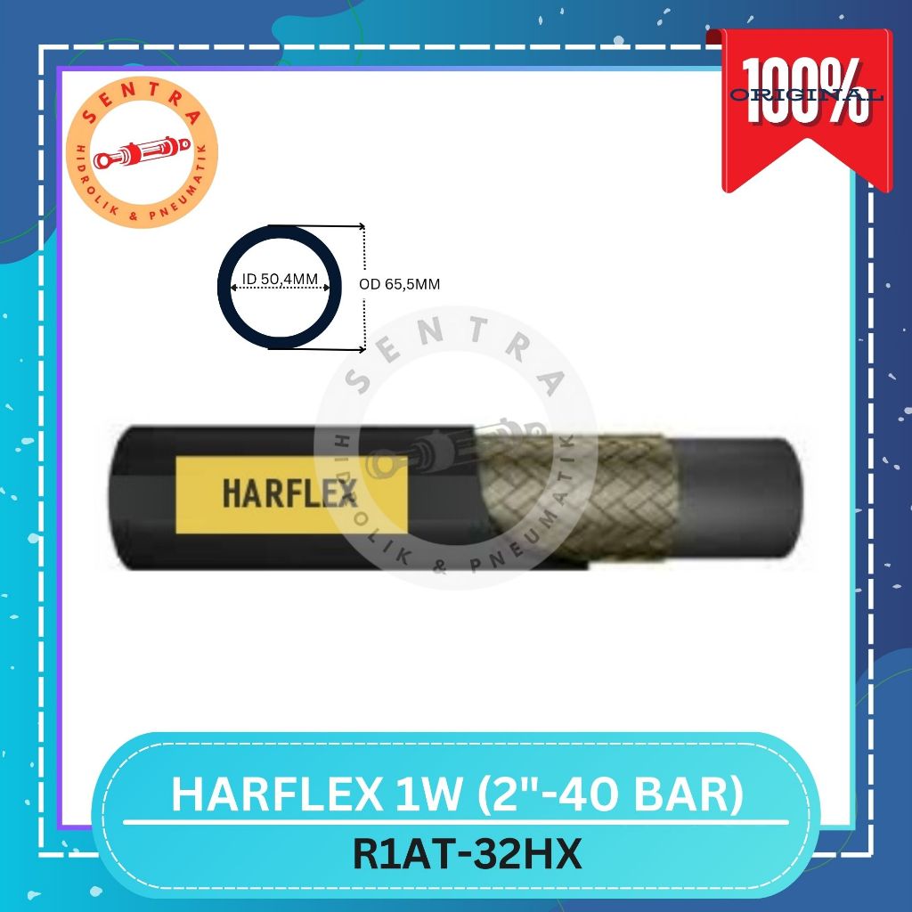 Jual HARFLEX SELANG HIDROLIK R1 2 INCH 40BAR 1 WIRE HYDRAULIC HOSE 1 ...
