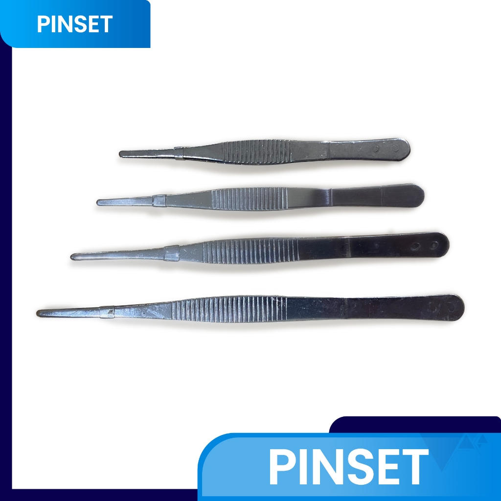 Jual PINSET ANATOMI UKURAN 12,5 14 16 18 CM PINSET BEDAH 4 UKURAN ...