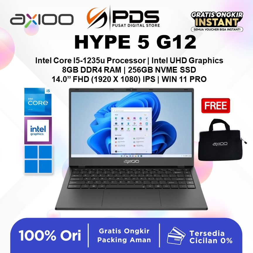 Jual AXIOO Hype 5 G12 Intel Core I5-1235u Ram 8GB SSD 256GB Win 11 PRO ...