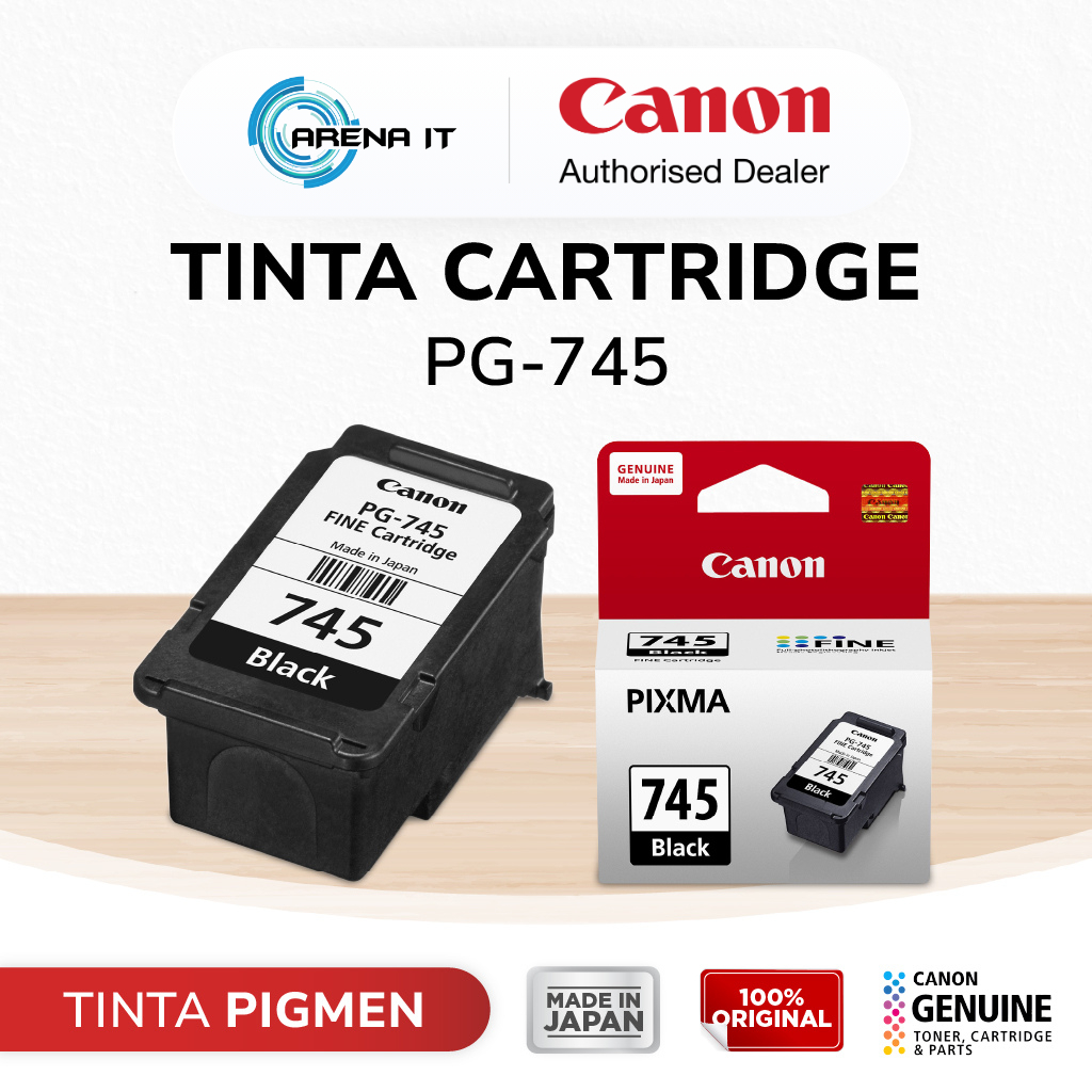 Tinta Original Canon 745 Black PG745 - Tinta Canon MG2570s TS207 TS307 TS707 TR4570s TR4670s - Tinta Cartridge Katrid