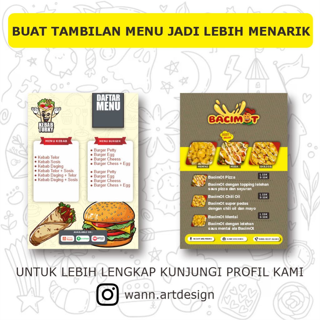 Jual Desain Daftar Menu ukuran A4 | Shopee Indonesia