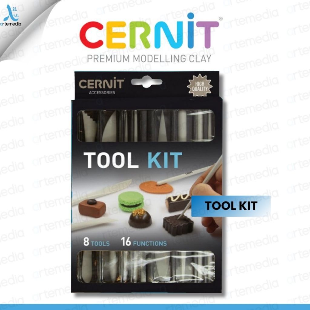 CERNIT Kit Starter Mini Plantes – Pâte Polymère DIY – 4 Pains 25g + Outils Et Notice